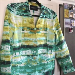 Lafayette 148 New York Green and Yellow Women's Jacket